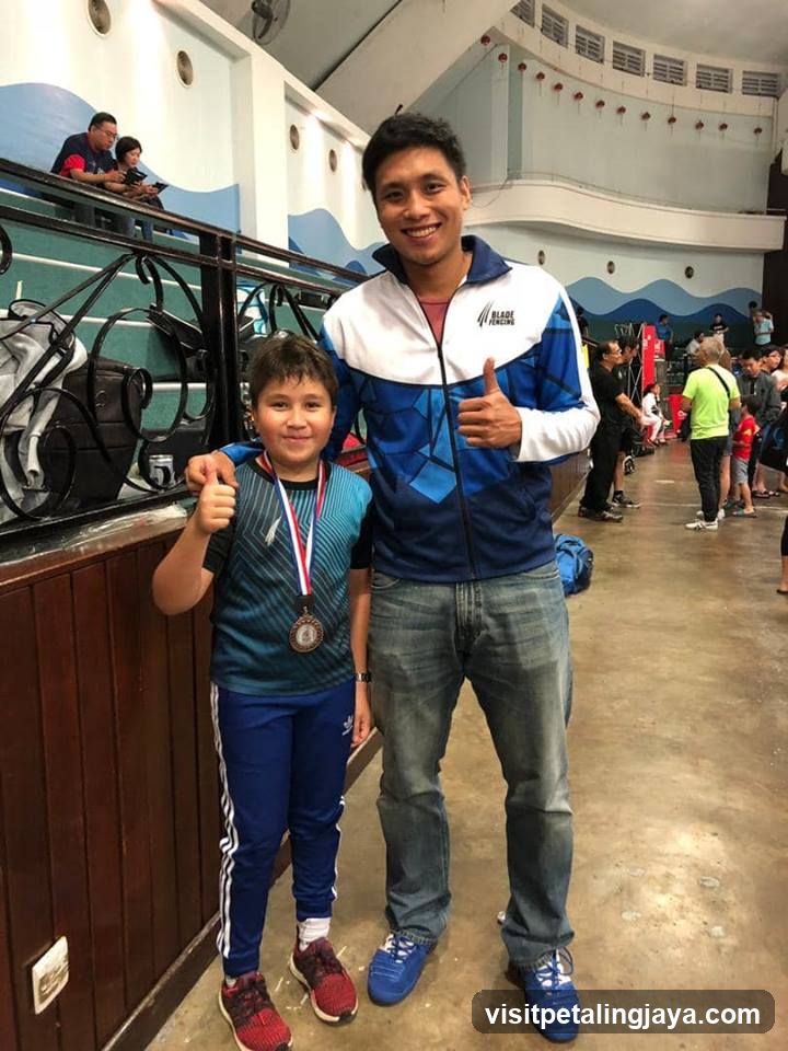 Athlete and Coach at Sports Event