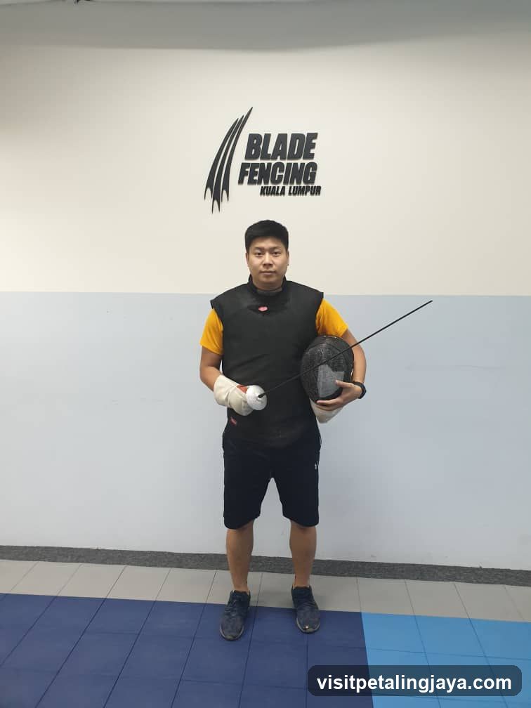 Fencer with Equipment
