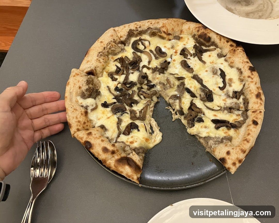 Pizza with Mushrooms and Cheese