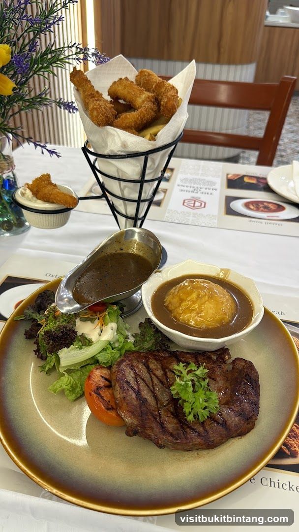 Steak Dinner with Fries and Salad