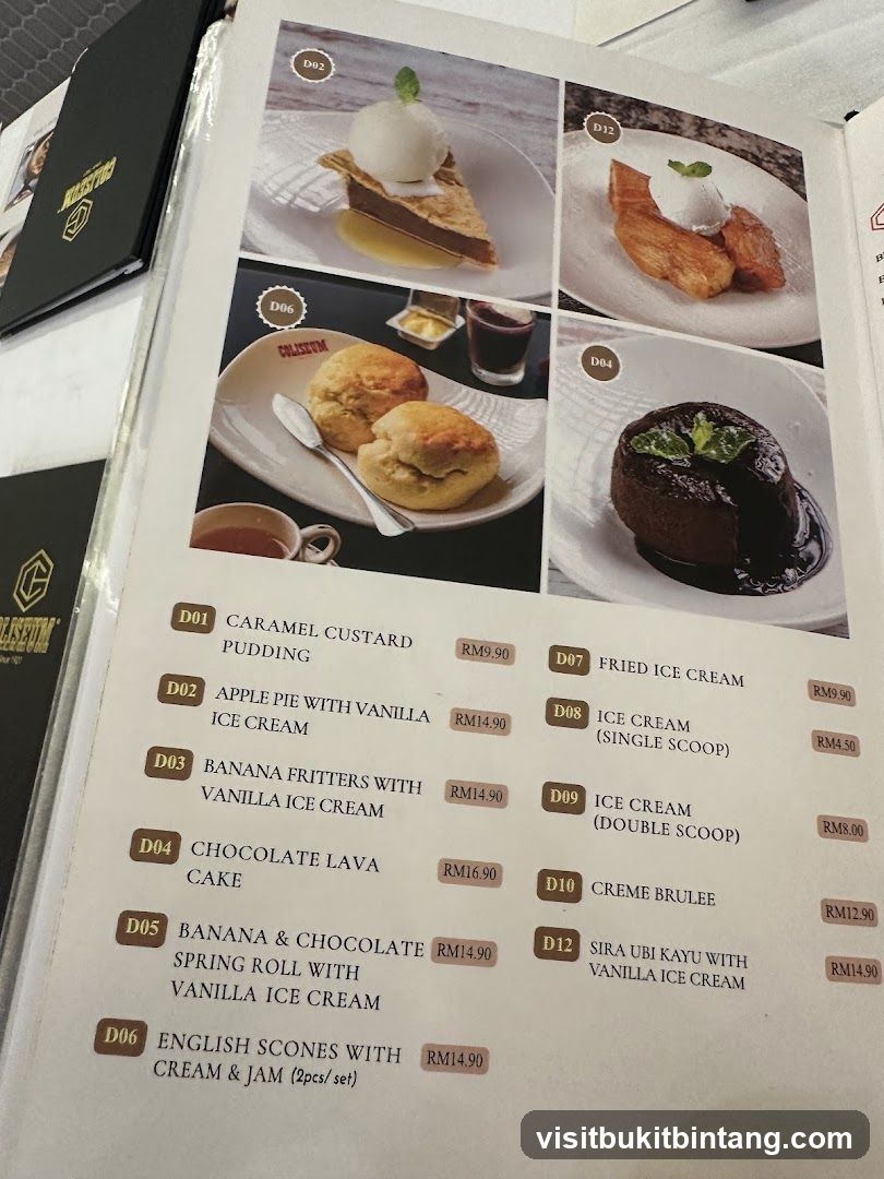 Desserts Menu