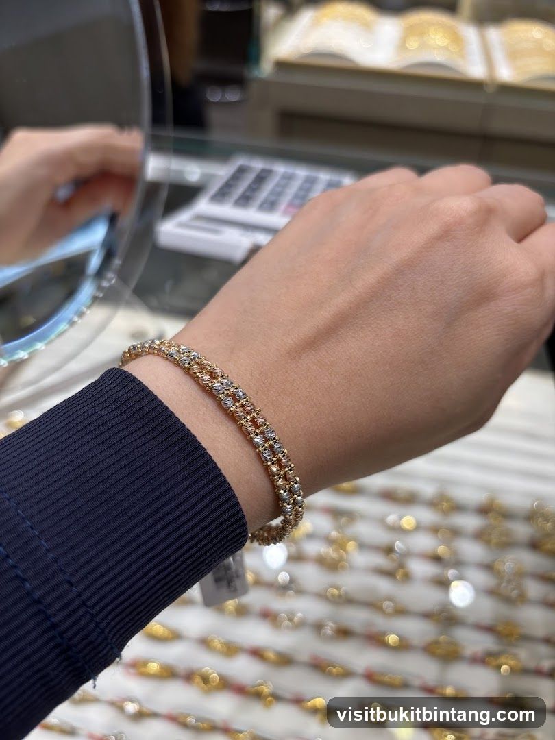Gold and Silver Beaded Bracelet