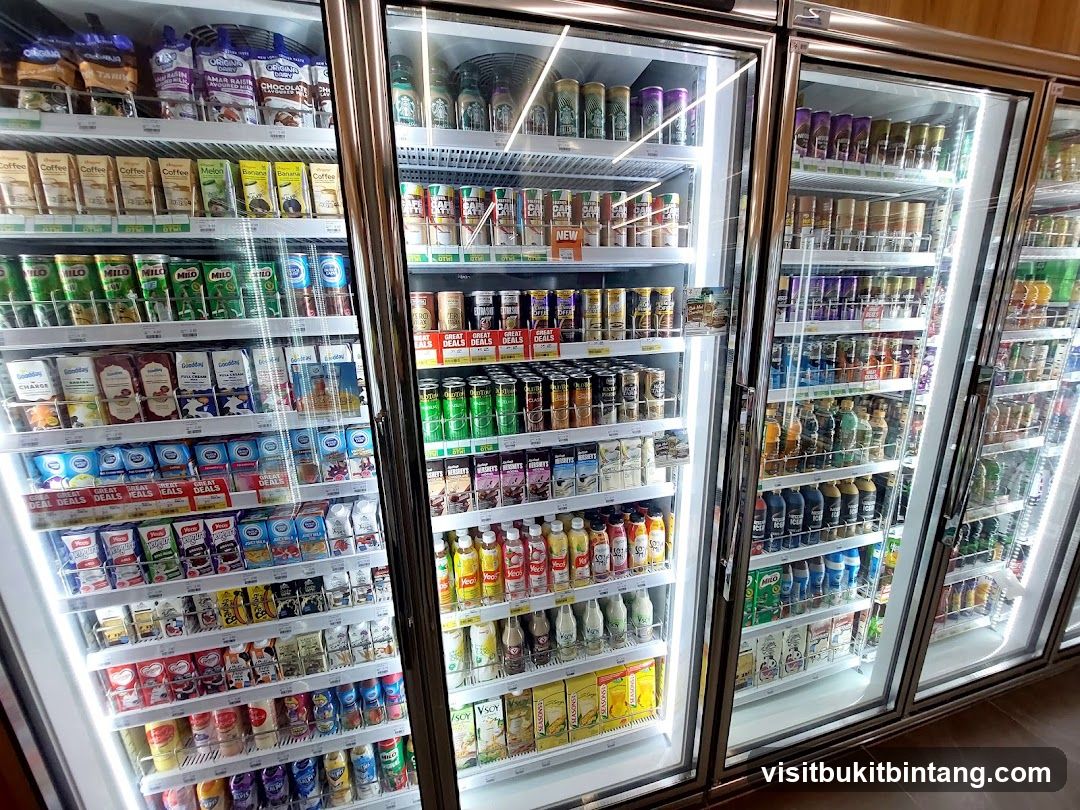 Refrigerated Display of Beverages and Dairy Products