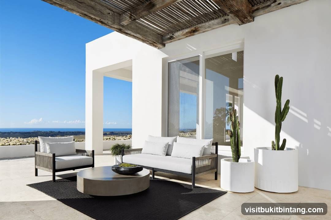 Modern Outdoor Patio with Ocean View