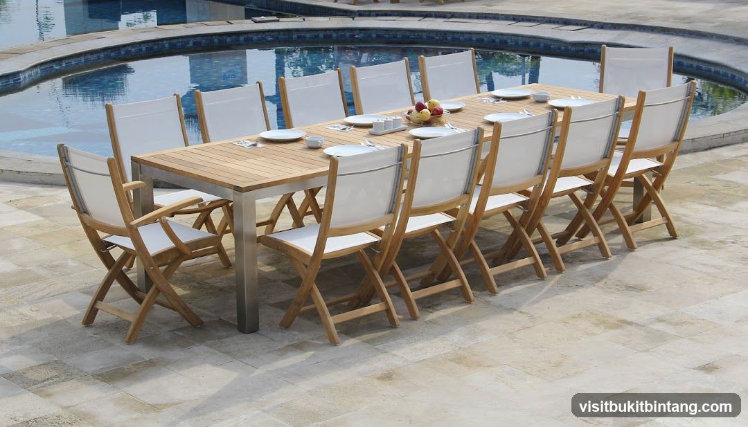 Outdoor Dining Set by Pool