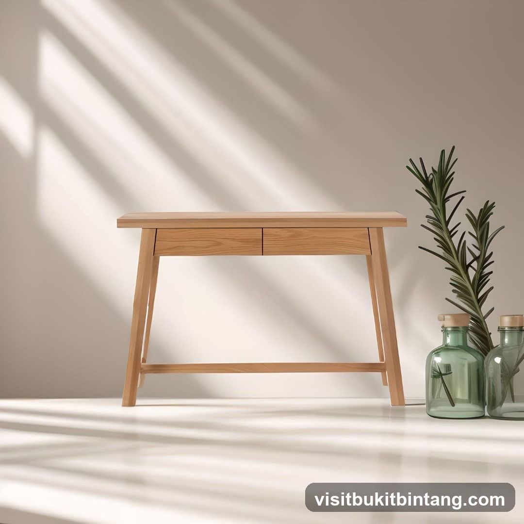 Wooden Desk with Decorative Elements