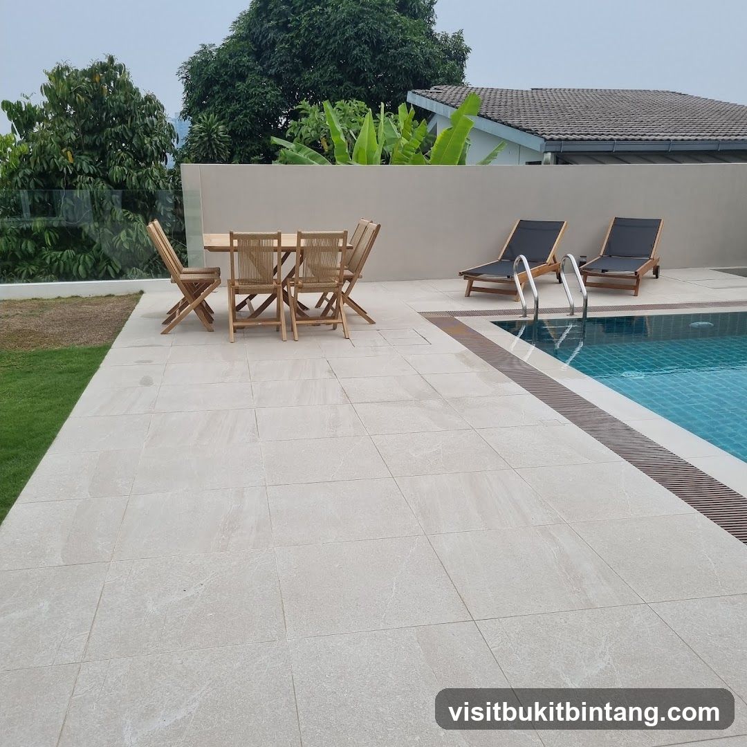 Outdoor Poolside Seating Area