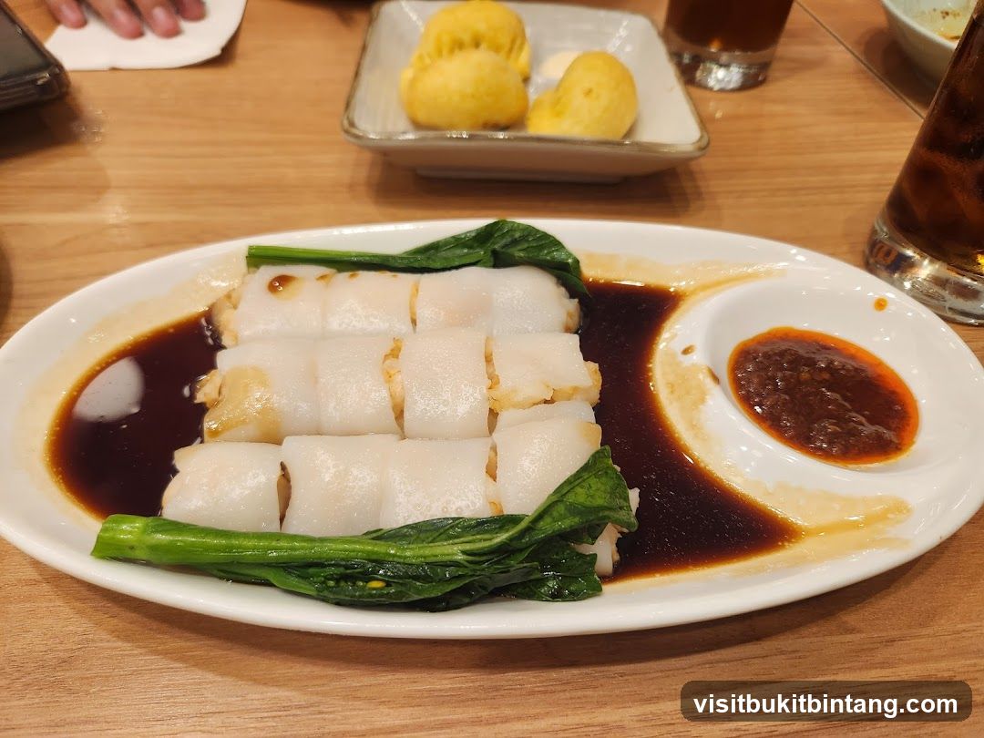 Steamed Rice Rolls with Soy Sauce and Chili Paste
