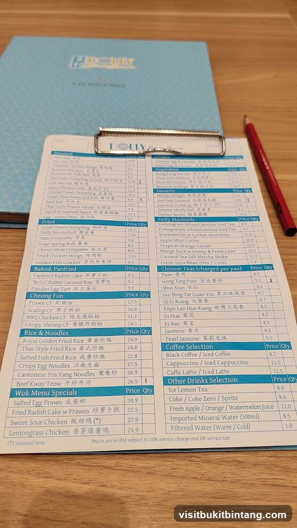 DOLLY Dim Sum Menu