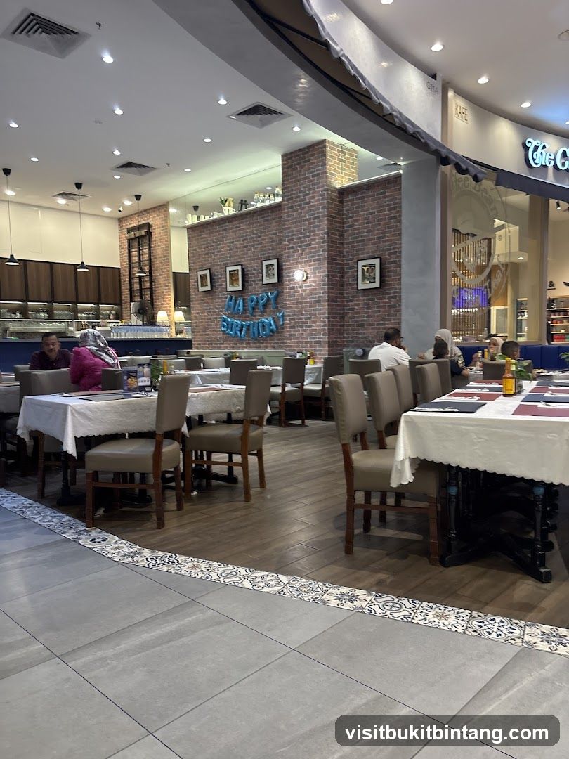 Restaurant Interior with Birthday Decorations