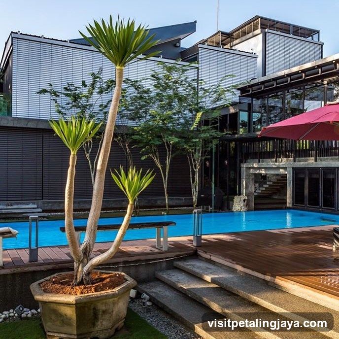 Poolside Garden Scene
