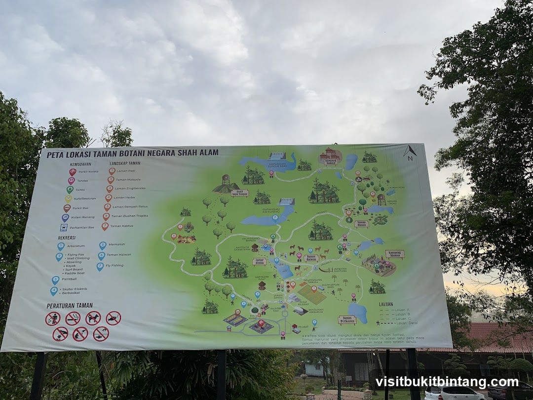 Map of Shah Alam National Botanical Garden