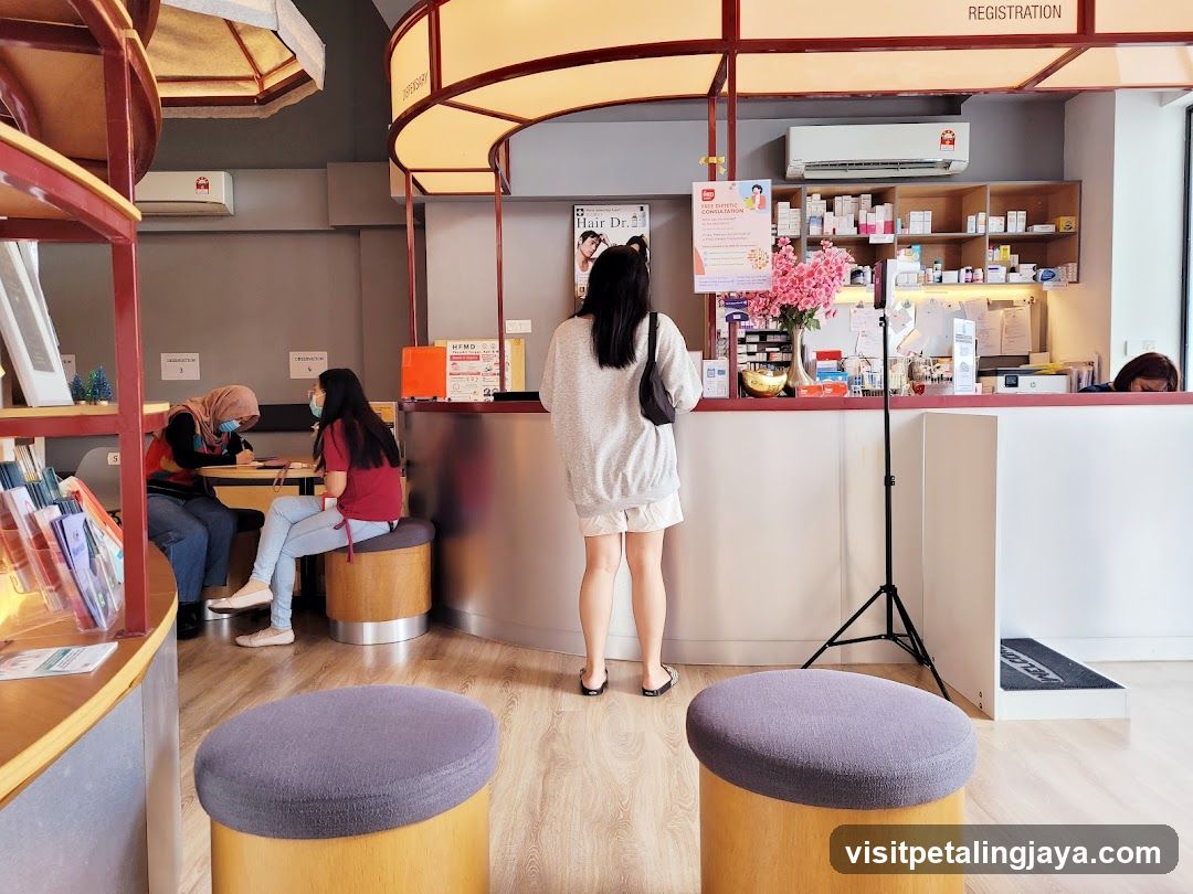 Interior of a clinic or pharmacy reception area