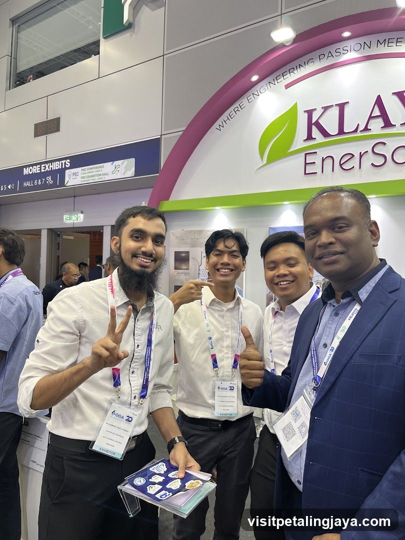 Group photo at trade show booth