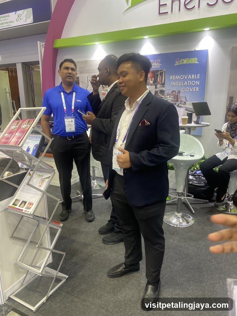 Exhibition Booth with Staff and Attendees