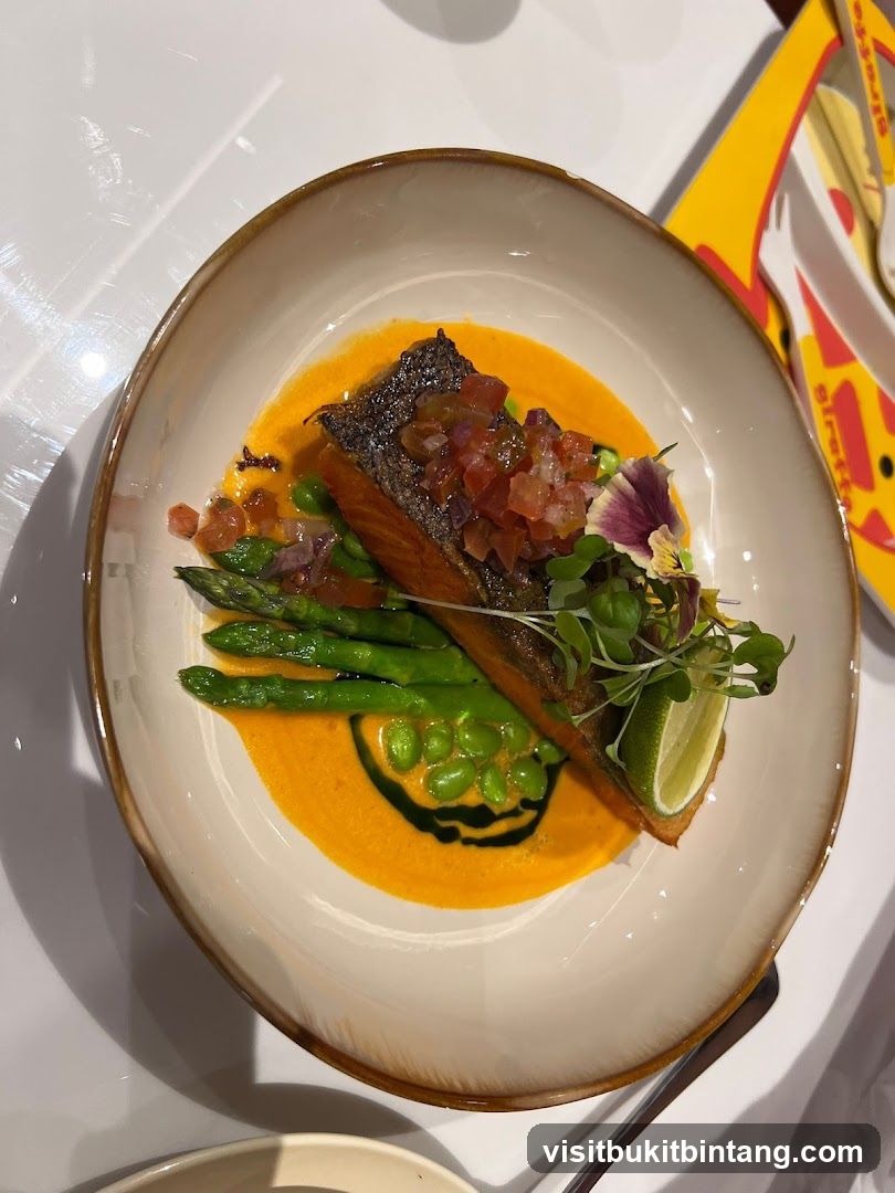Salmon with Asparagus and Edamame