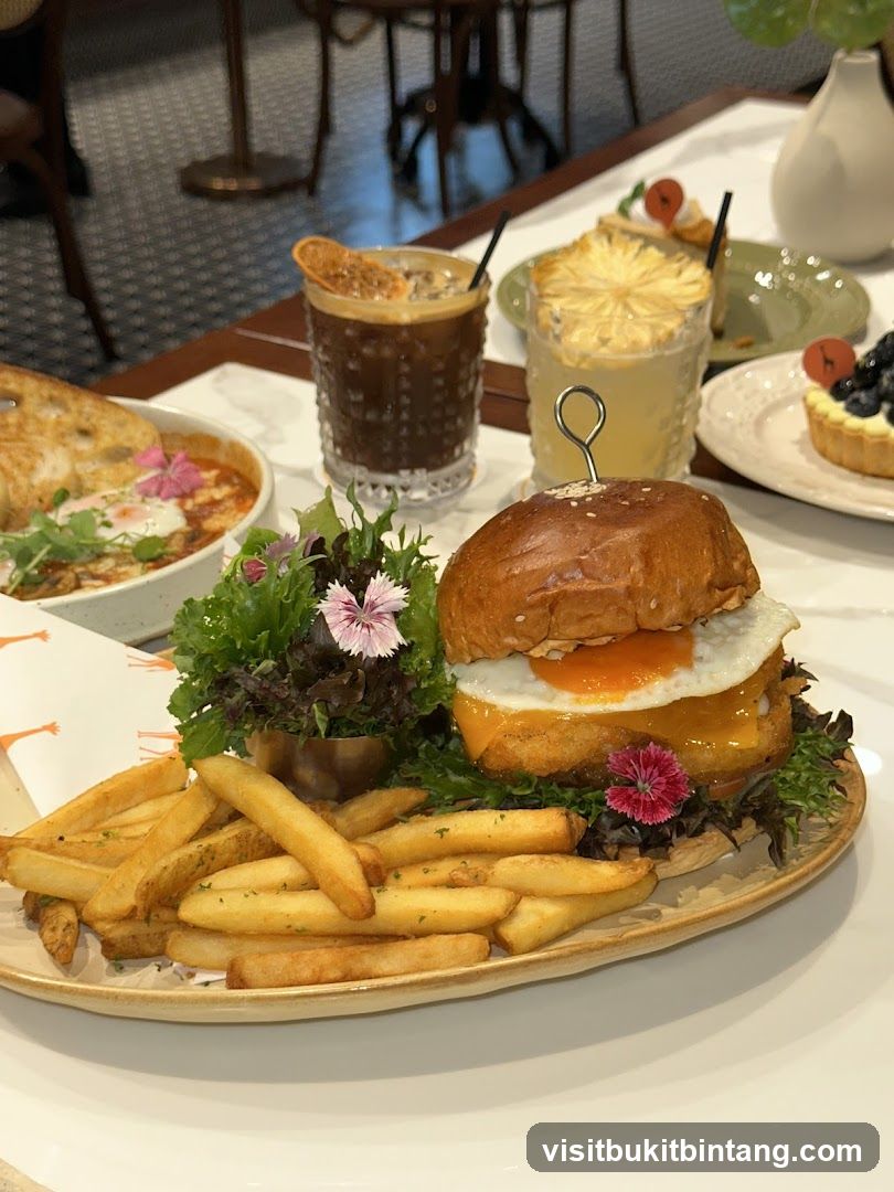 Burger, Fries, and Drinks