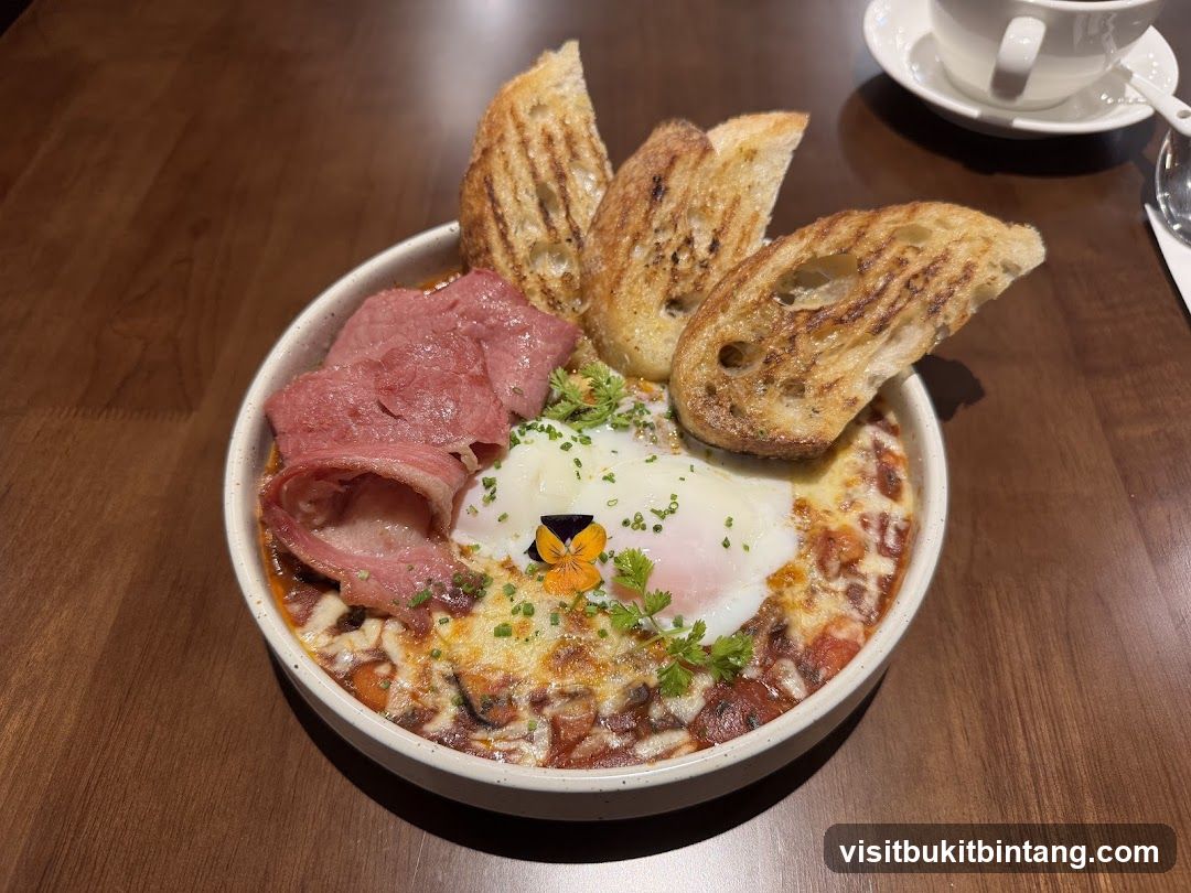 Savory Breakfast Dish with Toast