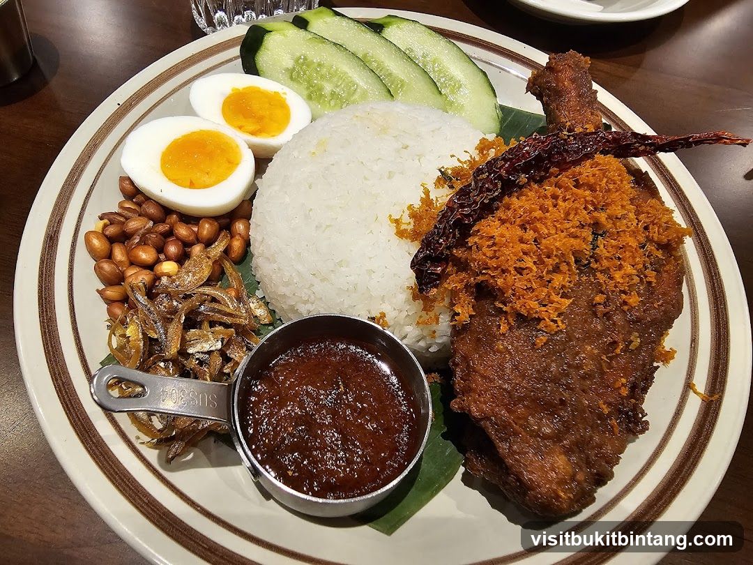 Nasi Lemak with Fried Chicken