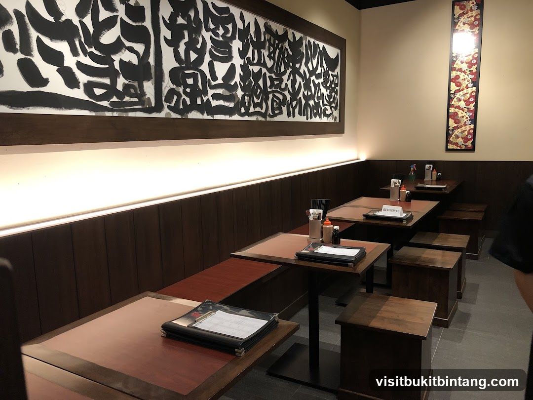 Restaurant Interior with Tables and Artwork
