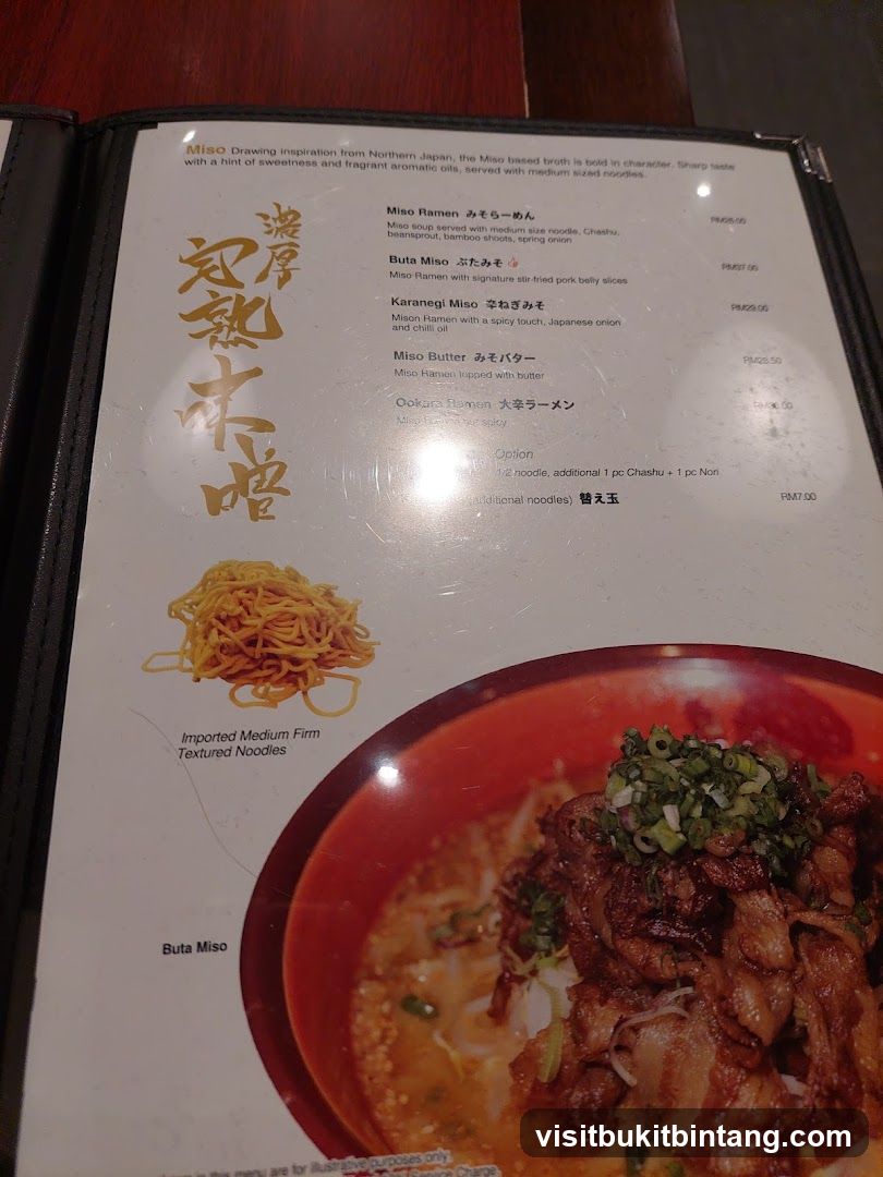 Miso Ramen Menu