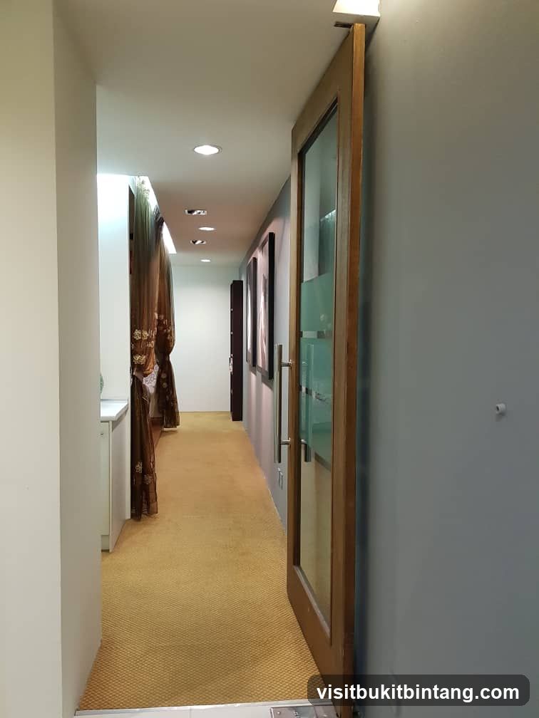Hallway with Artwork and Curtains