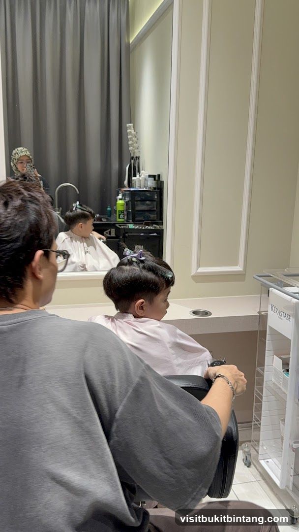 Child getting a haircut