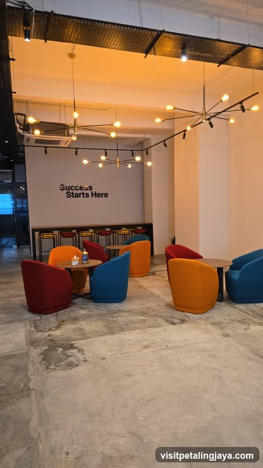 Modern Interior Space with Colorful Seating