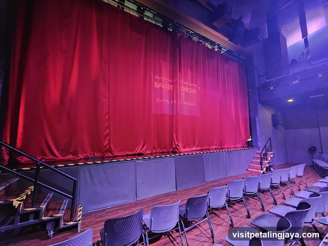 Theatre Interior with Red Curtain