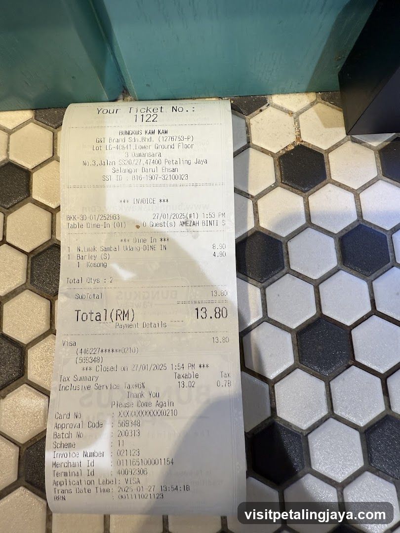 Receipt on Tiled Floor
