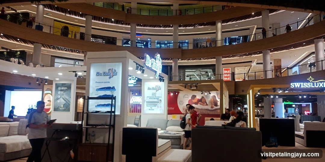 Shopping Mall Interior with Bed Display Booth
