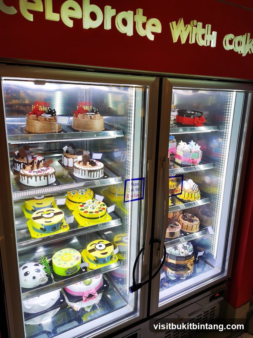 Cakes in a Refrigerator Display
