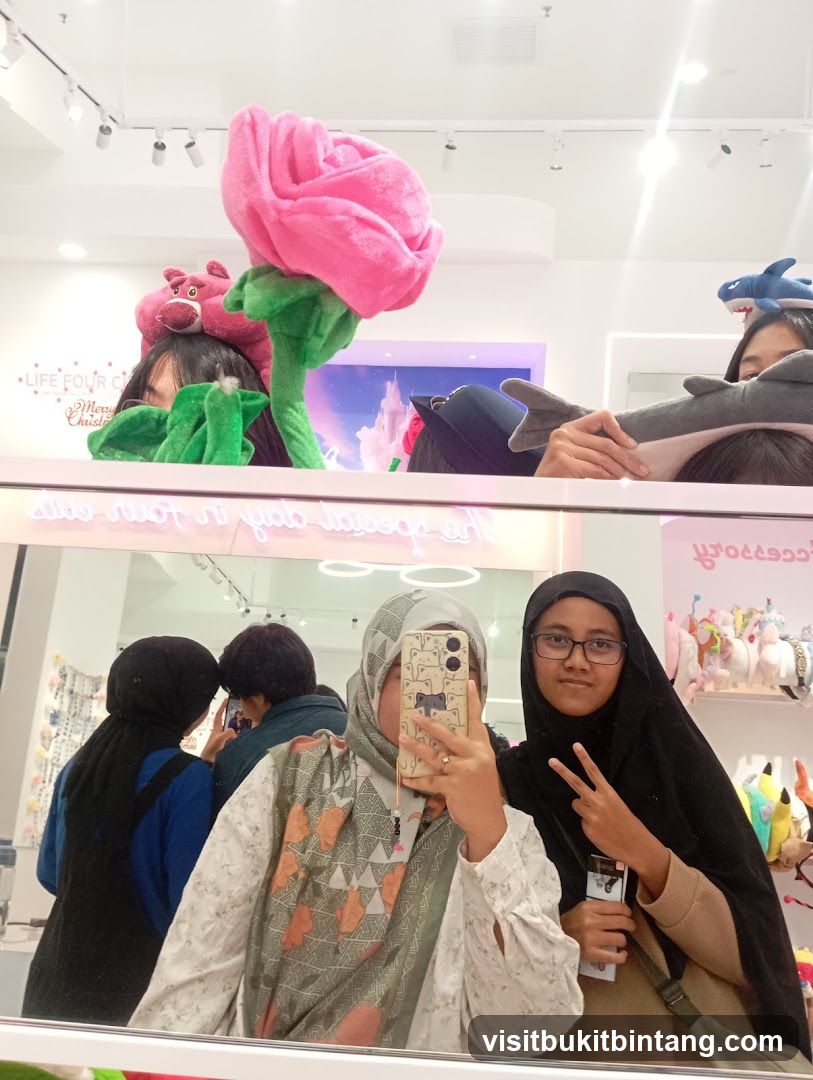 People taking a selfie in a store