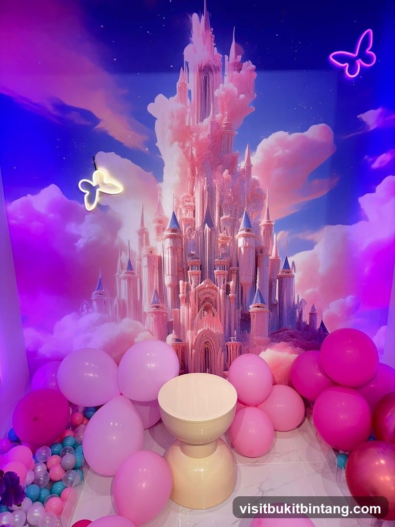Fantasy Castle Backdrop with Balloons
