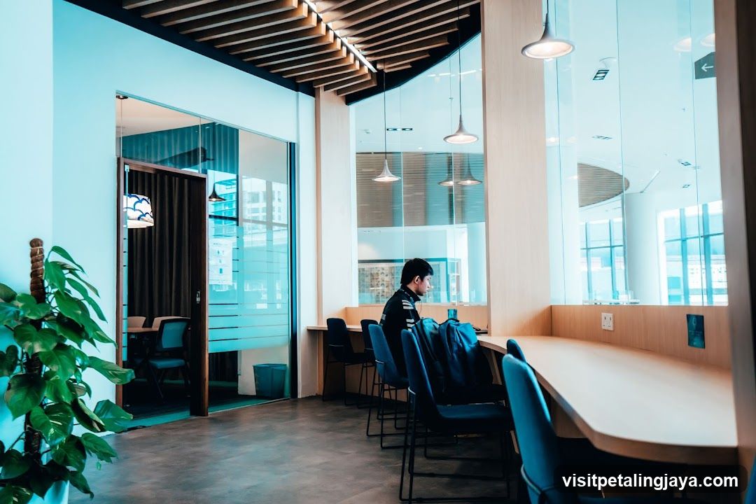 Modern Interior Space with Person Working