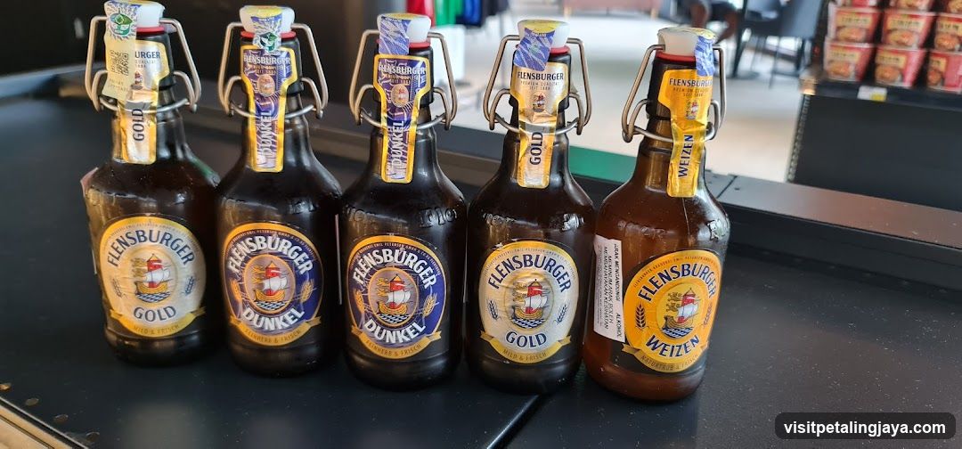 Flensburger Beer Bottles on Counter