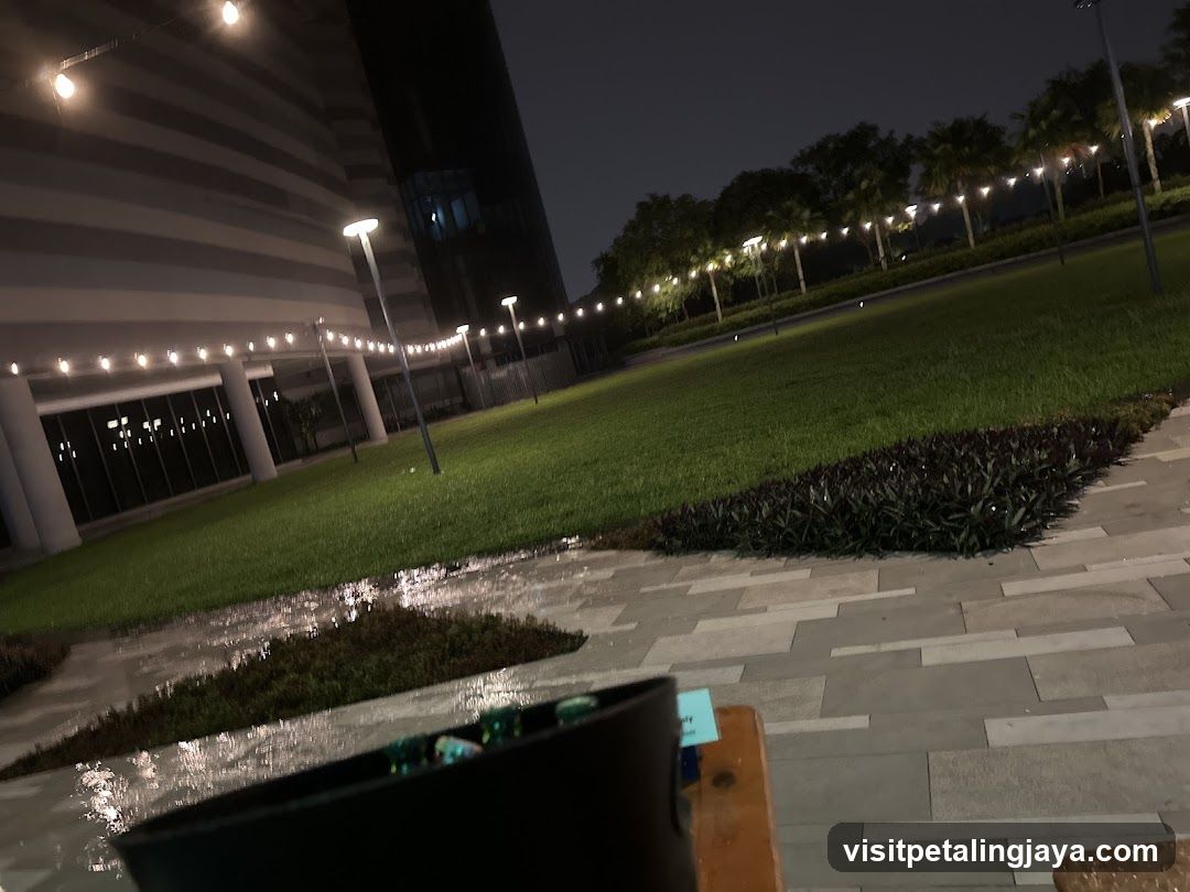 Nighttime Outdoor Scene with Building and Lighting