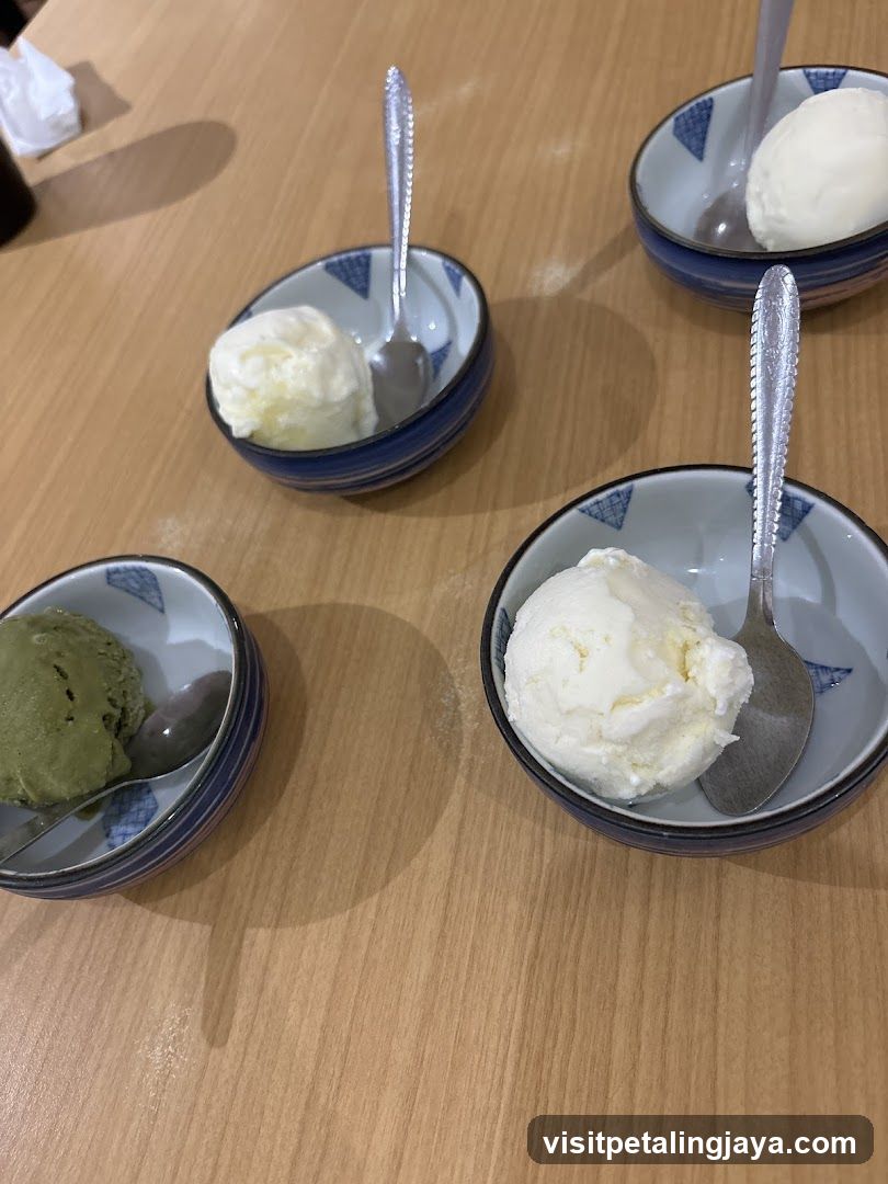 Ice Cream Bowls on Wooden Table