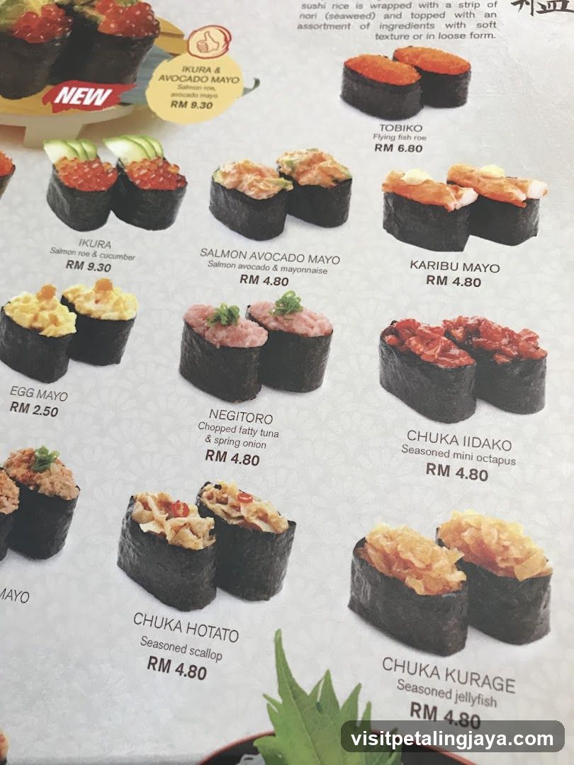 Sushi Menu Page