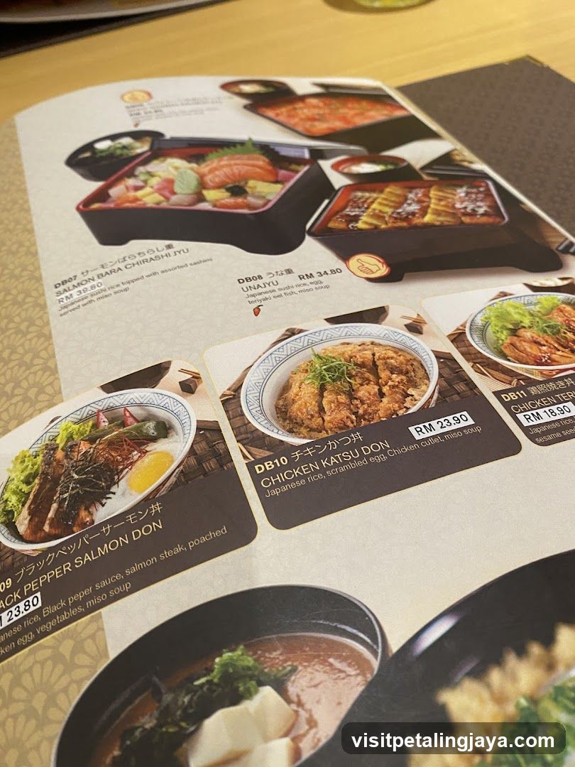 Japanese Restaurant Menu Page