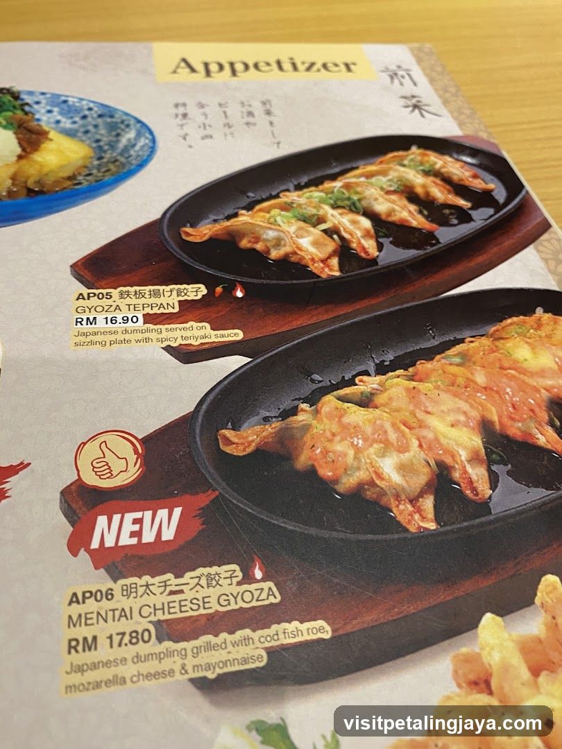 Appetizer Menu Page