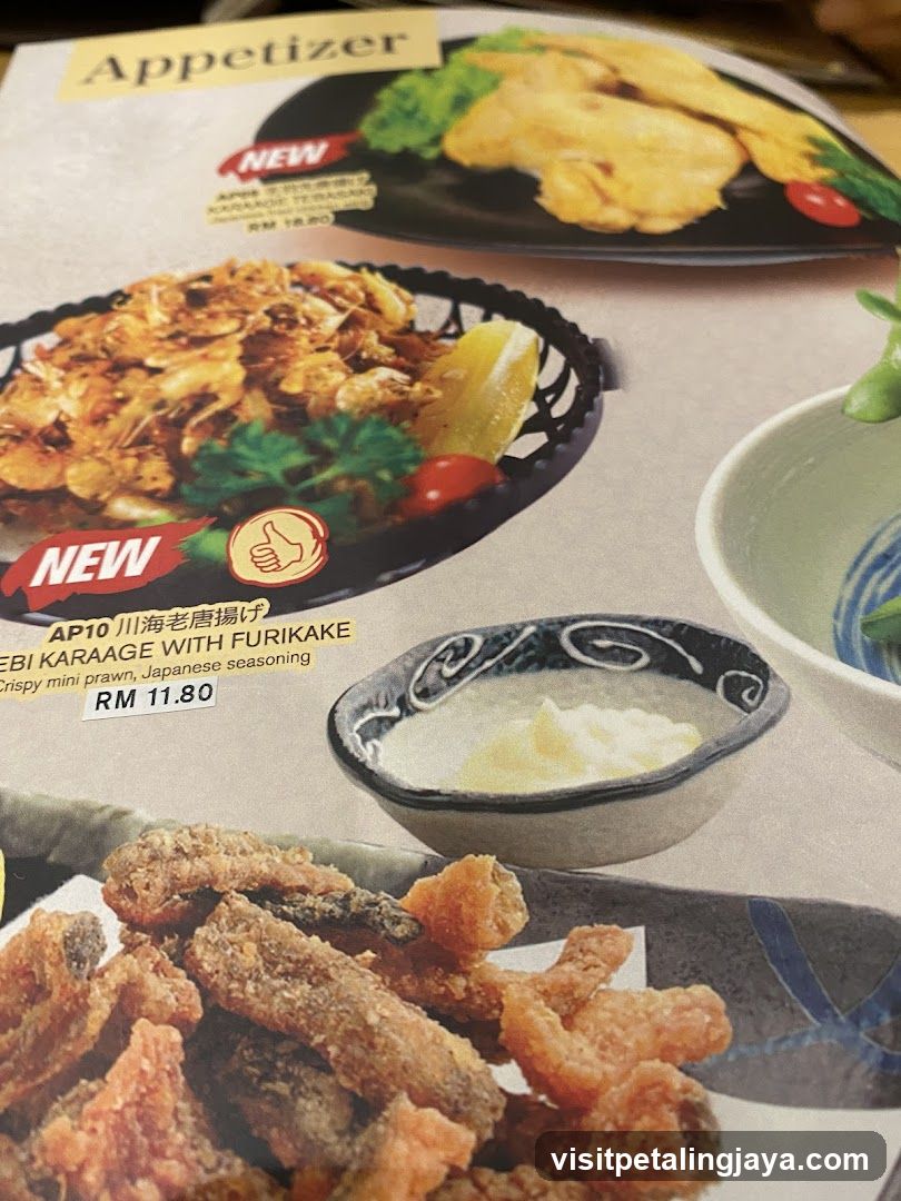 Appetizer Menu Page