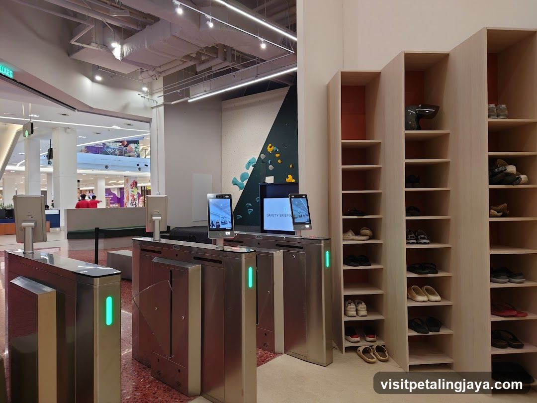 Shopping Center Entrance with Shoe Storage