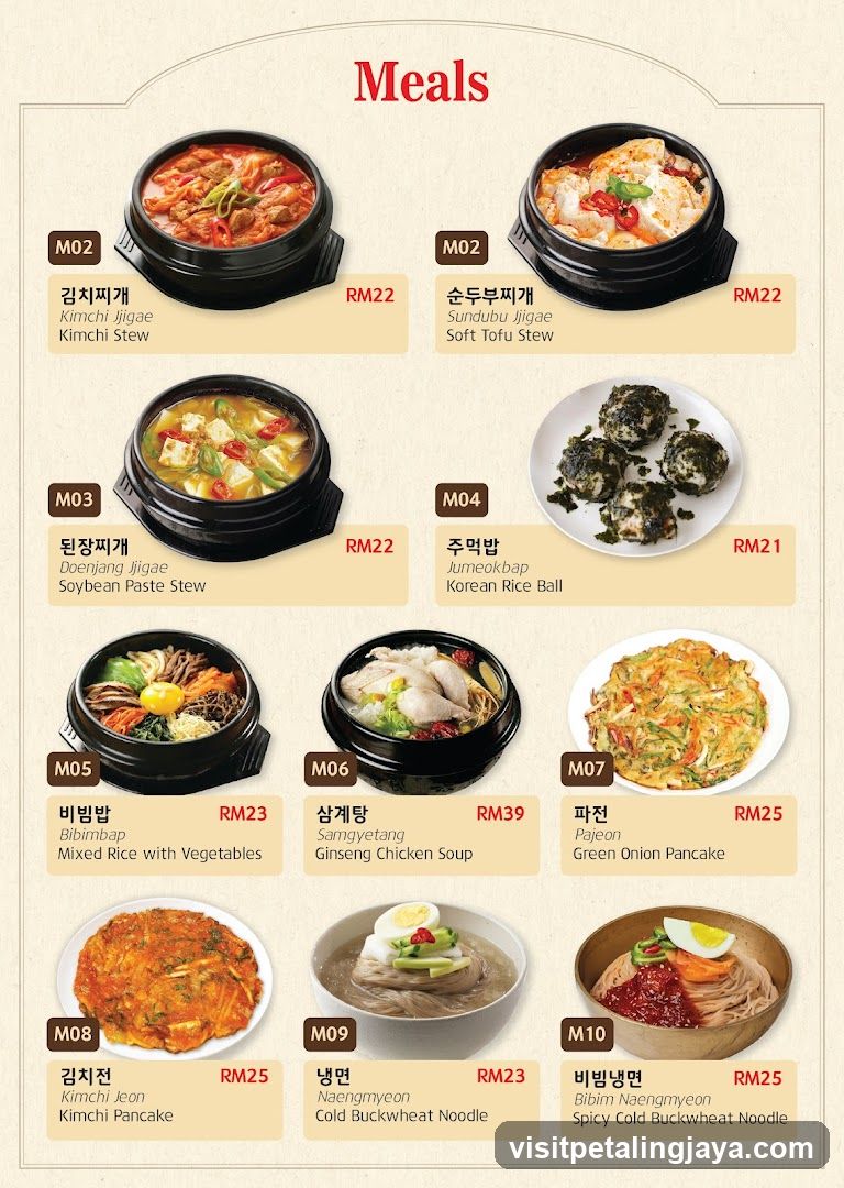 Meals Menu