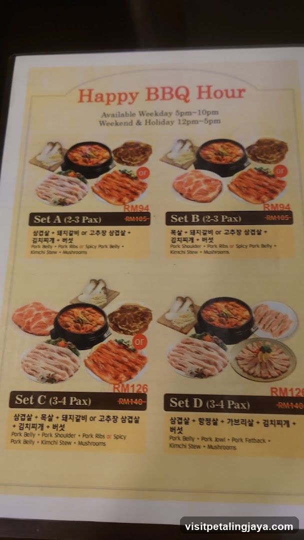Happy BBQ Hour Menu
