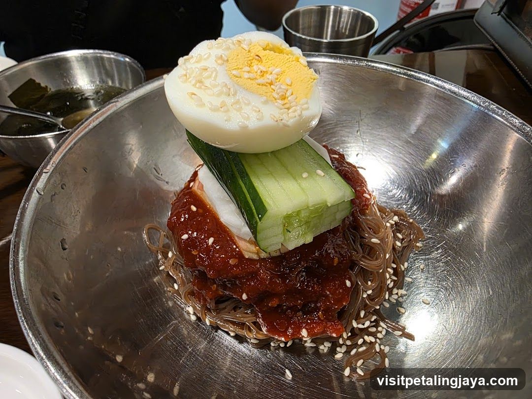 Spicy Glass Noodle Bowl with Egg and Cucumber