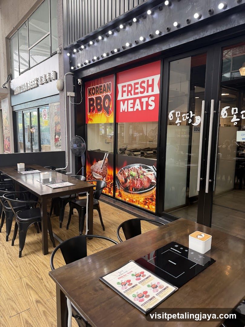 Korean BBQ Restaurant Interior and Exterior View