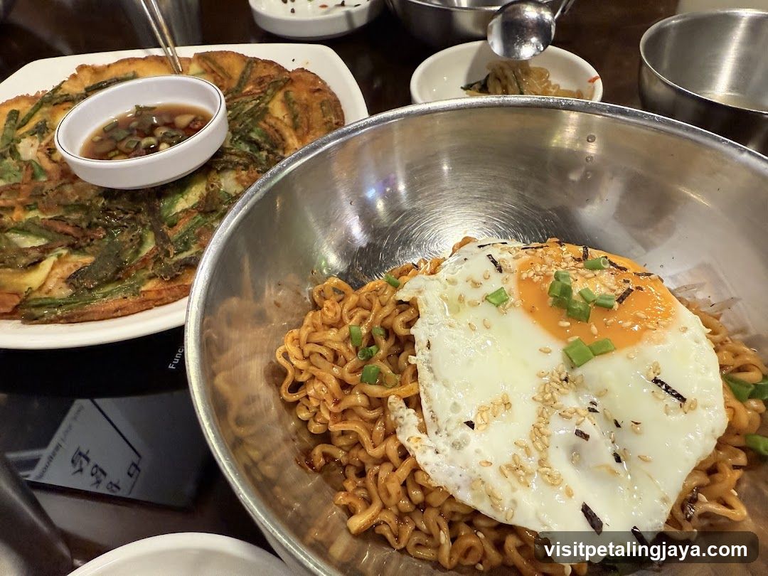 Korean Noodle Meal with Pancake