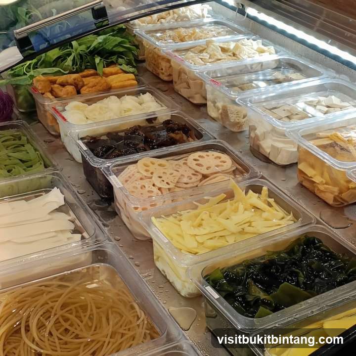 Assortment of Ingredients in a Display Case