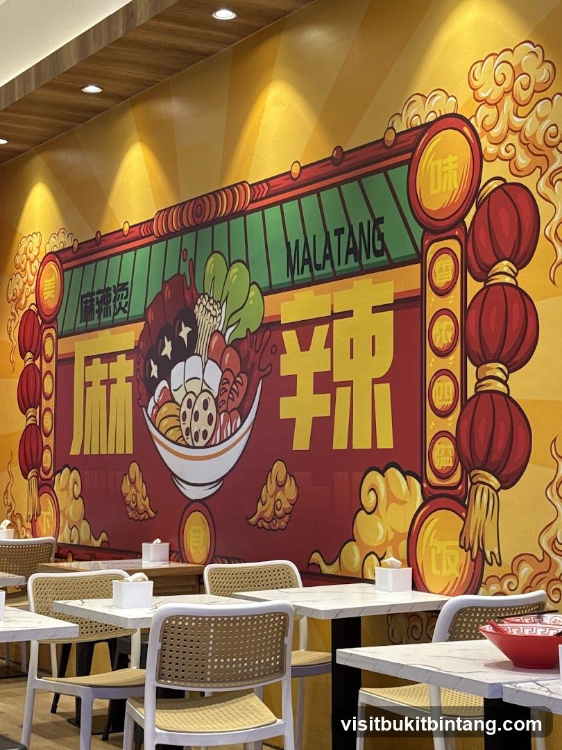 Restaurant Interior with Mural